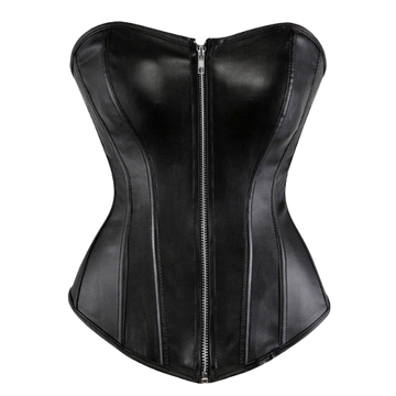 Obsidian Sculpted Zip Overbust Corset in Black — Obsidian Soirée Four-Piece Set